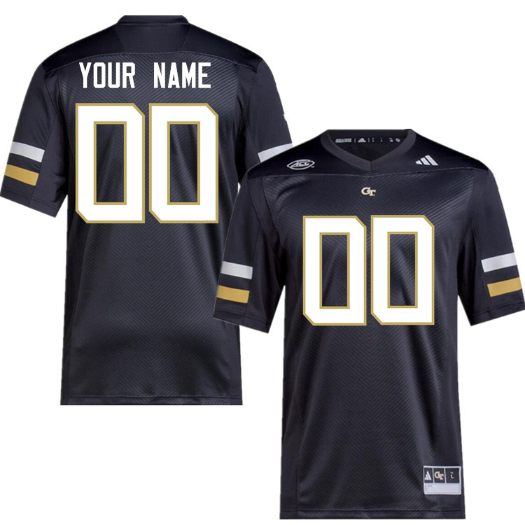 Custom Georgia Tech Yellow Jackets Name And Number Vintage Jerseys-Black